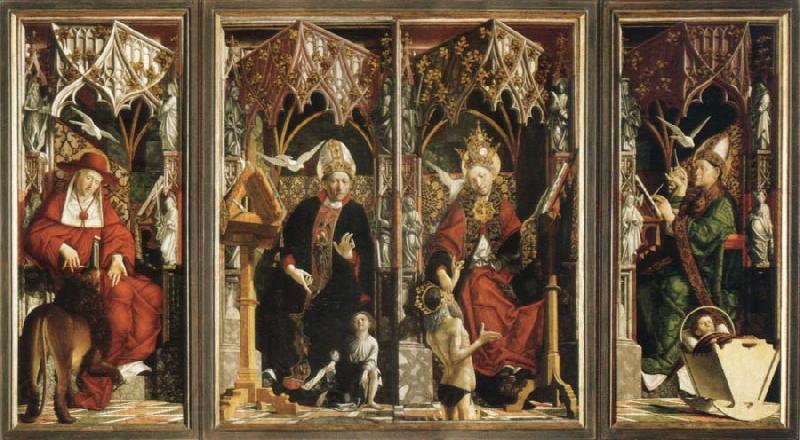 michael pacher altarpiece of the church fathers Germany oil painting art